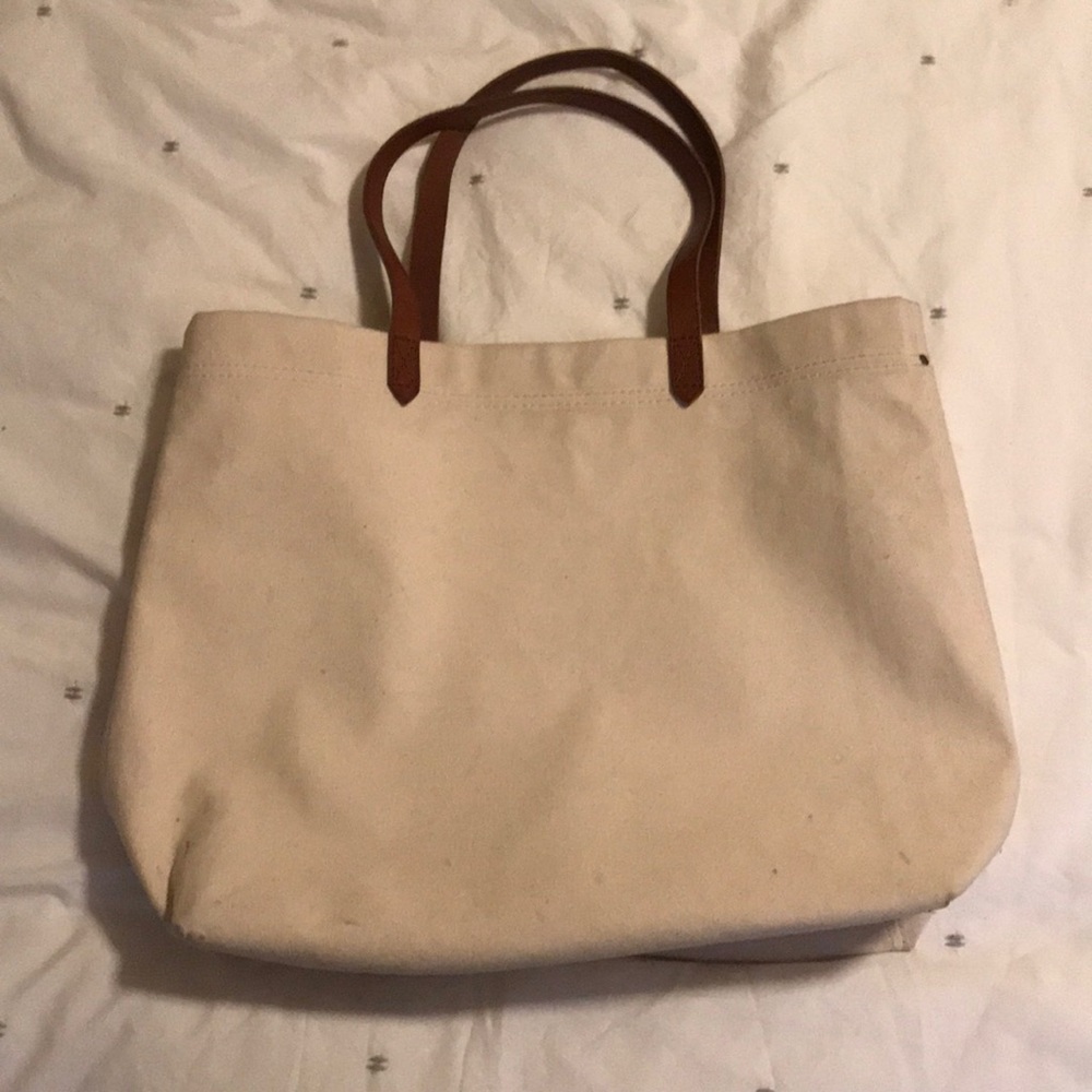 White canvas tote